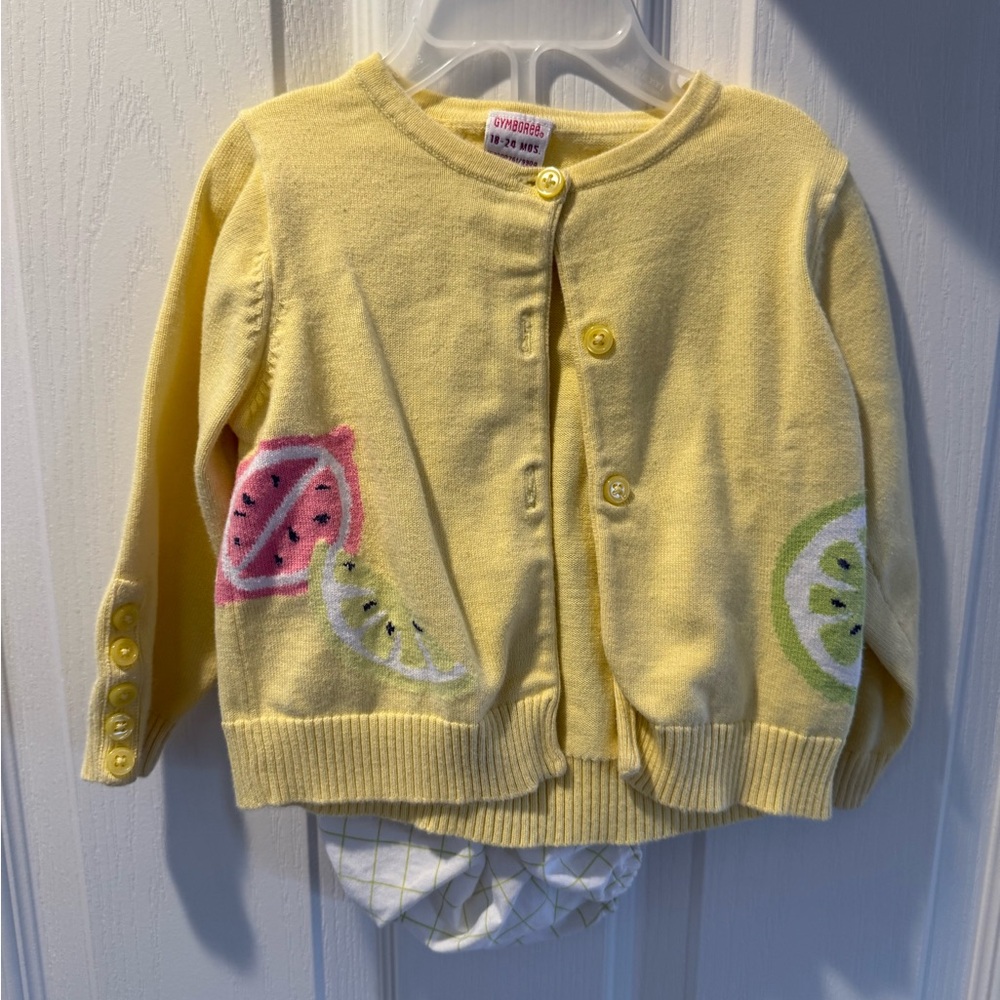 Gymboree Yellow Kids Cardigan with Fruit Design